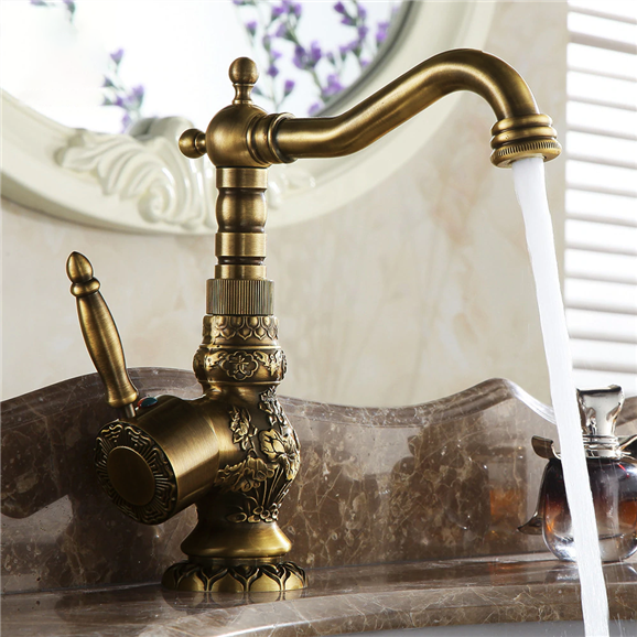 Venice Antique Brass Single Handle Faucet